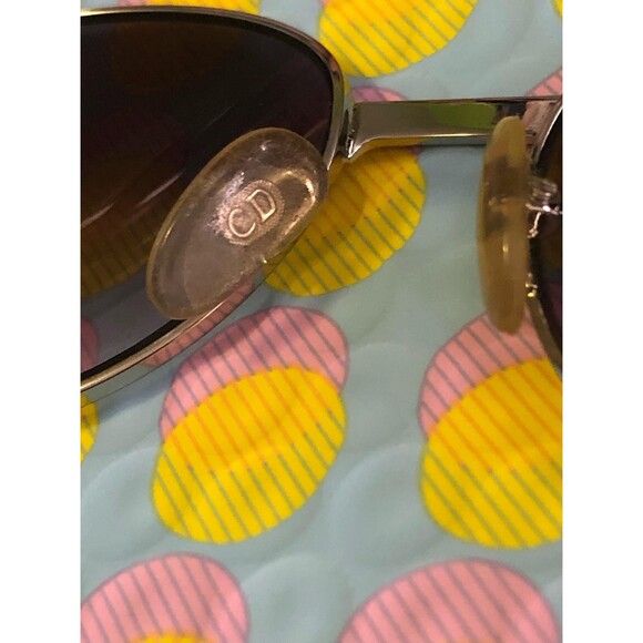 1980s CHRISTIAN DIOR. SUNGLASSES. Cat Eye Silver Metal Gradient Lenses